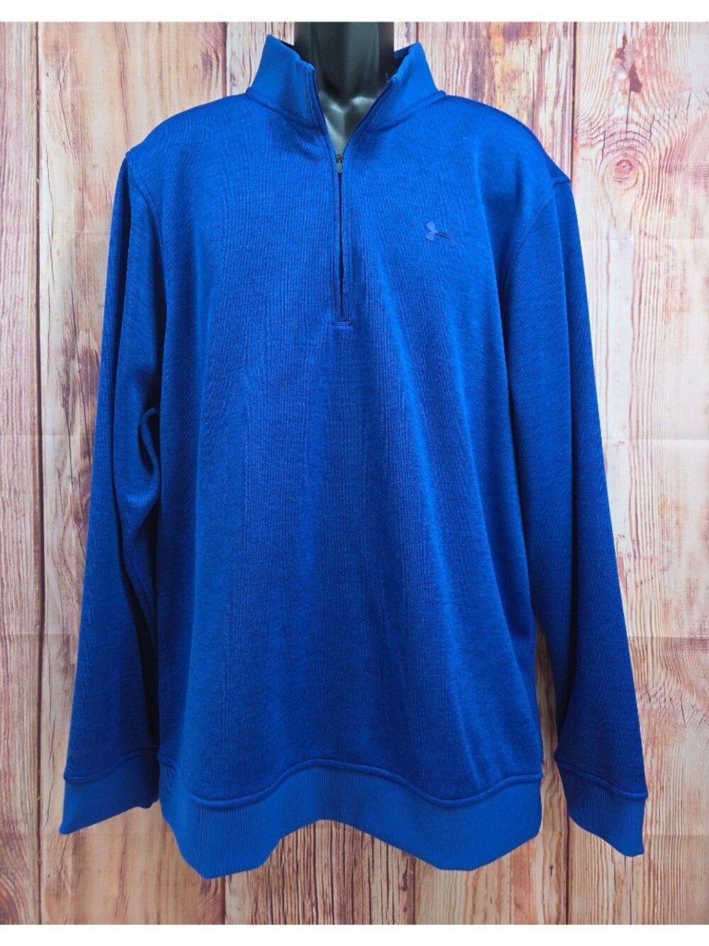 Under Armour Mens Loose Fit Blue 1/4 Zip Sweatshirt 2XL Lightweight